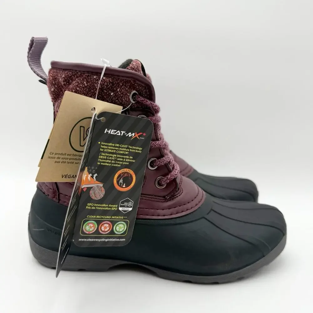 Kamik Kids Sierra Mid Winter Boots US 2 EU 33.5 Burgundy Red Black NIB